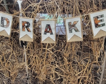 Banner con nombre personalizado, decoración para bebés y niños, fiesta de baby shower, colgante de pared, hecho a mano, personalizable
