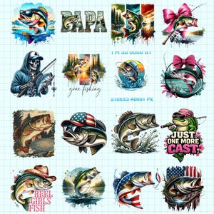 Vintage Bass Fishing PNG, Retro Jumping Bass Png, Hunting Fishing Png, Fishing Lovers Gifts, Christian Fishers Png, Faith Fish Png