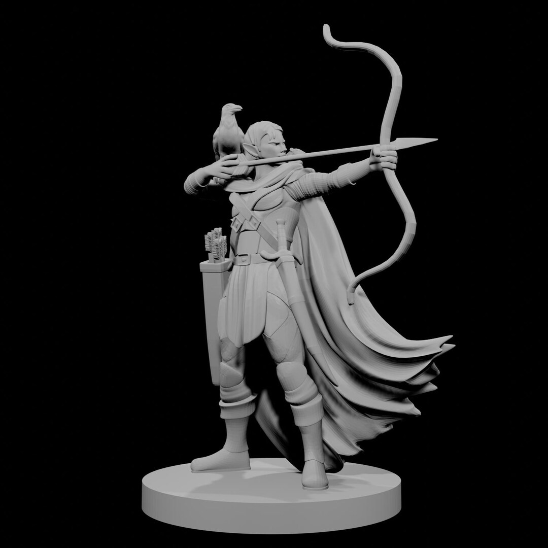 RPG Miniature: Elf Female Ranger Beastmaster - High Detail Resin - Etsy