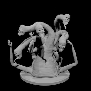 Falsk Hydra RPG-miniatyr: Omålad 28 mm hartsfigur