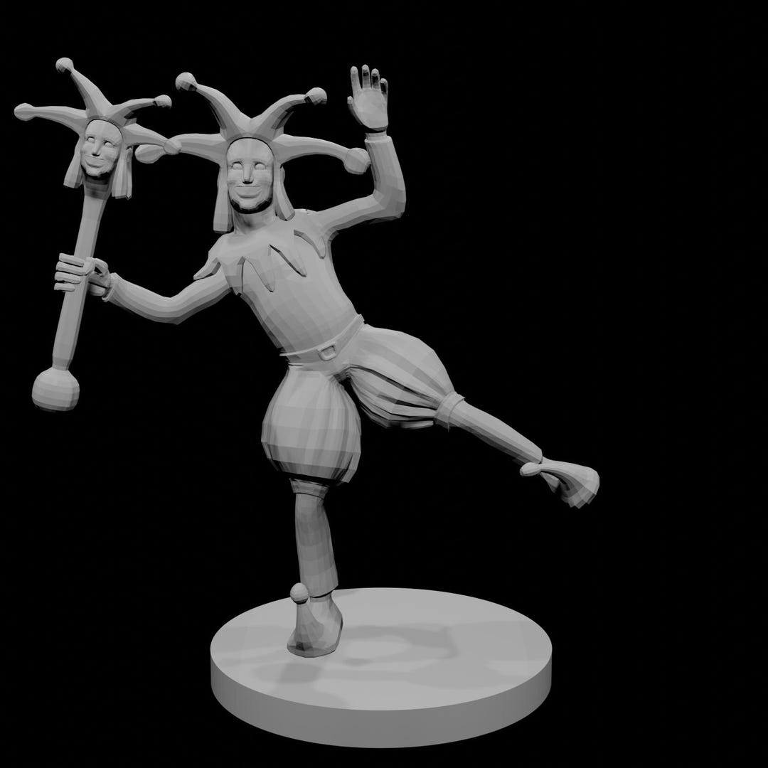Rpg Jester RPG Miniature: Court Jester - Unpainted Resin, 28mm Scale - Etsy
