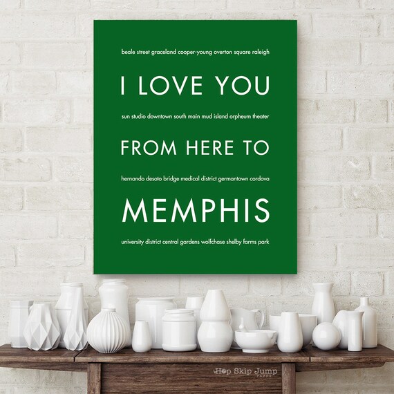 Memphis Print Tennessee Gift Travel Home Decor I Love You Etsy