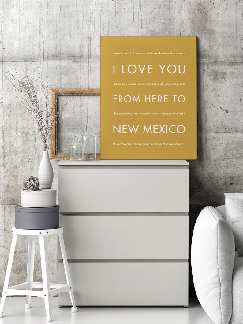 New Mexico Art Wall Decor Gift Southwestern Decor Santa Etsy