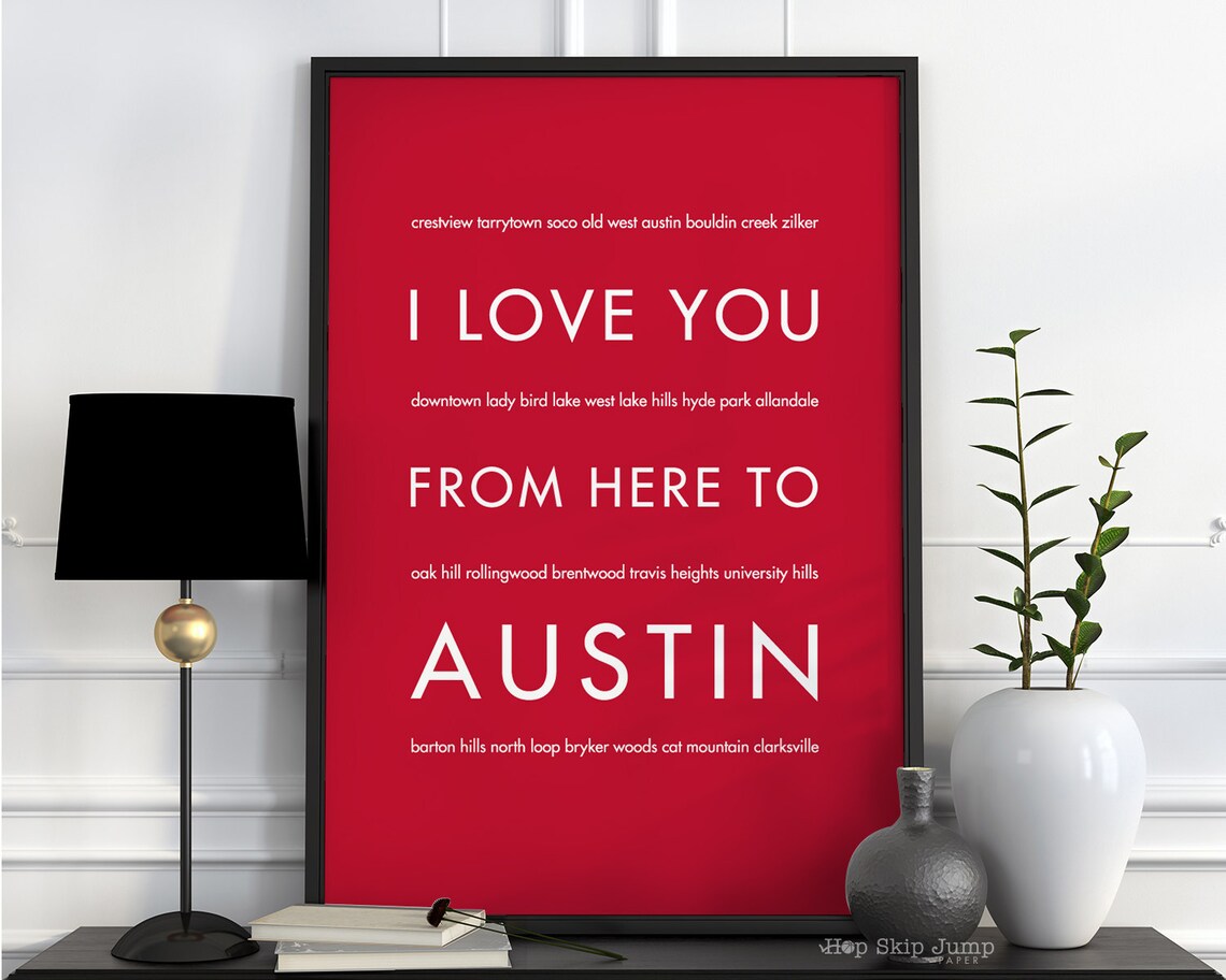 Austin Texas Decor Best Friend Gift Austin Texas Dorm Etsy