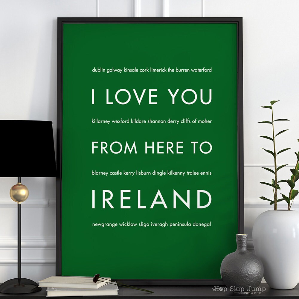 Ireland art Ireland sign Ireland gift Ireland decor St Etsy