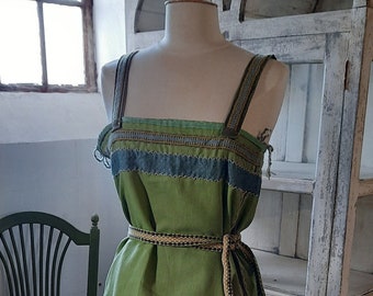 Sample Sale: Viking inspired Apron dress in linen and wool