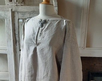 Sample Sale: Medieval style unbleached linen shirt