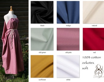 Shae - Antiquity style dress - one size fits all - Soft Cotton - LARP . Festival . Wedding . Summer . Reenactment - Various colours