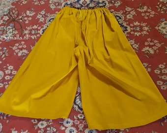 Sample Sale: Mustard yellow satin cotton pants