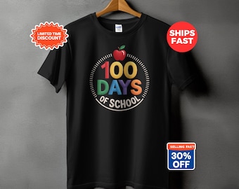 100 Days of School T-Shirt, Colorful Teacher Gift