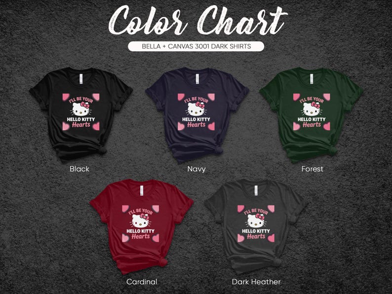 Hello Kitty Hearts Shirt, Cute Graphic Tee, I'll Be Your Hello Kitty Hearts, Fun Cat Lover Shirt, Kawaii Kitty Shirt, Cute Pink Hearts