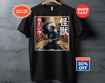 Ninja T-Shirt, Japanese Katana, Martial Arts Tee, Retro Graphic Shirt, Samurai Warrior, Anime Inspired, Ninja Art, Cool Ninja, Stealth Mode