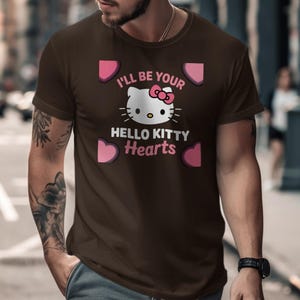 I'll Be Your Hello Kitty Hearts Shirt, Cute Hello Kitty Graphic Tee, Valentine's Day Shirt, Adorable Hello Kitty Gift