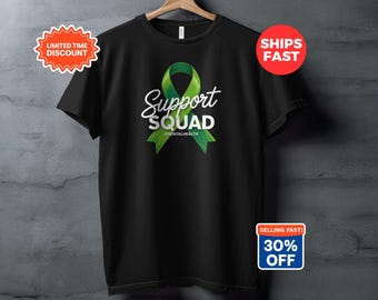 Support Squad Mental Health Awareness T-Shirt, Green Ribbon Empathy Advocate Tee