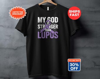 Faith Warrior Lupus Awareness T-Shirt, Purple Ribbon Support Tee