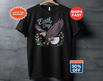 Earth Day Bald Eagle T-Shirt, Nature Lover Conservation Tee, Wildlife Graphic Planet Design