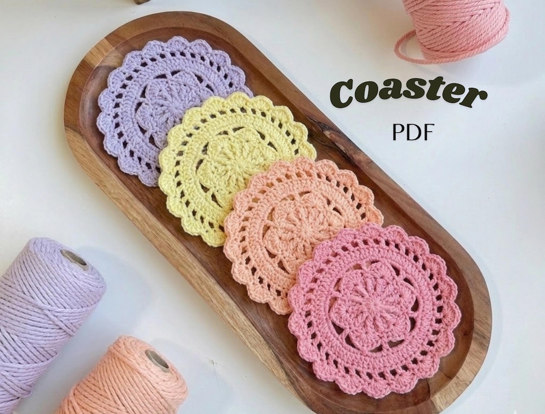 Crochet Flower Coaster PATTERN – Easy DIY Beginner Friendly (instant ...