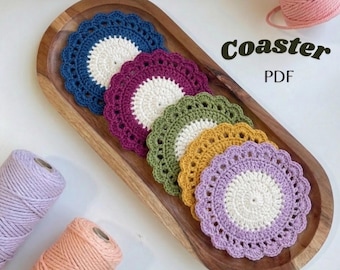 Flower Crochet Coaster PATTERN – Easy DIY Beginner Friendly (Instant Download)