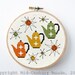 Tea Pot Cross Stitch Pattern Retro Design Instant Download Needlepoint Mid Century Modern atomic era style