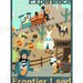 Disneyland Mid Century Modern Art Poster Western Vintage Retro Style aqua, teal, burnt orange