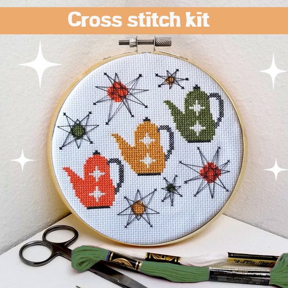 Mid Century Circles Cross Stitch Kit Mid Century Circles Cross Stitch Kit