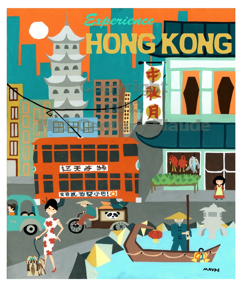 travel posters hong kong