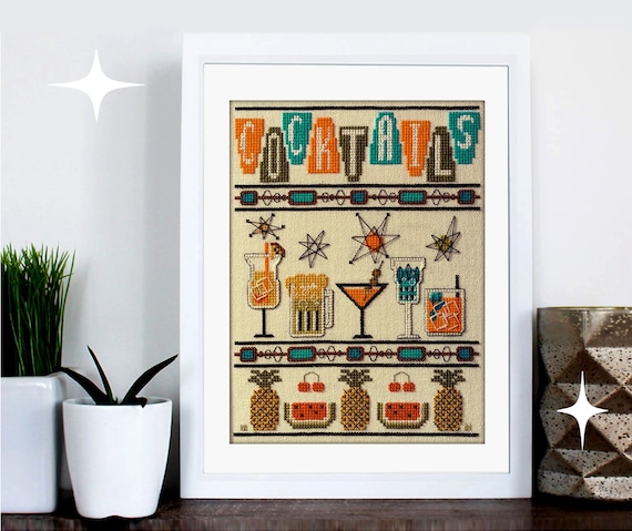 Mid Century Triangles Cross Stitch Kit Mid Century Triangles Cross Stitch Kit