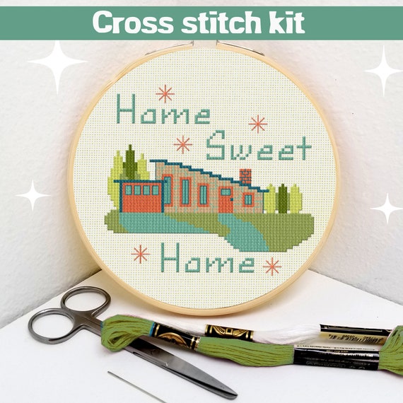 Mid Century Circles Cross Stitch Kit Mid Century Circles Cross Stitch Kit