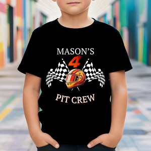 Custom Pit Crew Birthday Shirt, Race Car Family Matching Birthday Tee, Monster Jam T-Shirt, 4th Birthday Boy Gift, Custom Age