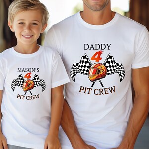 Custom Pit Crew Birthday Shirt, Race Car Family Matching Birthday Tee, Monster Jam T-Shirt, 4th Birthday Boy Gift, Custom Age
