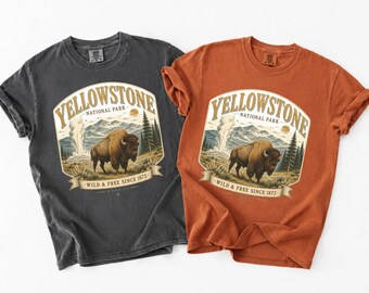 Comfort Colors® Yellowstone Shirt, Vintage Bison National Park Tee, Travel Gift