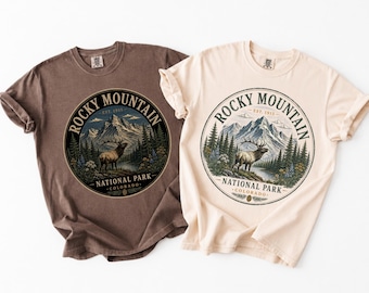 Comfort Colors® Rocky Mountain Shirt, Elk Hiking Tee, Colorado National Park Gift