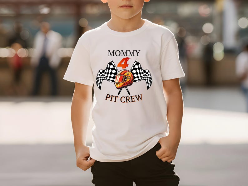 Custom Pit Crew Birthday Shirt, Race Car Family Matching Birthday Tee, Monster Jam T-Shirt, 4th Birthday Boy Gift, Custom Age