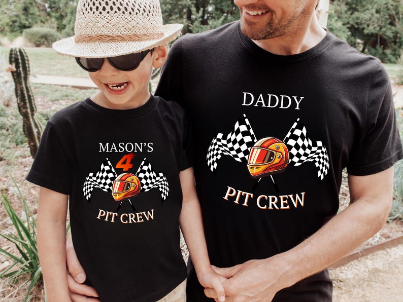 Custom Pit Crew Birthday Shirt, Race Car Family Matching Birthday Tee, Monster Jam T-Shirt, 4th Birthday Boy Gift, Custom Age