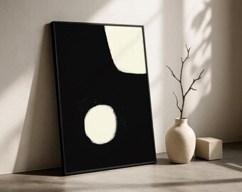 Abstract Minimal Art Print | Beige and Black (Digital Download) | Ma 2