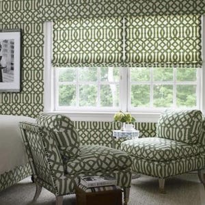 Imperial Trellis Shade Flat roman shade priced per sq. foot fabric additional