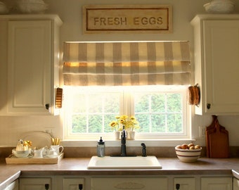 Farmhouse stripe roman shades