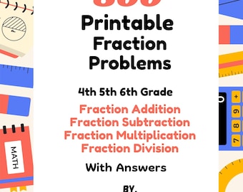 Fraction Problems Worksheet Bundle: Grades 4-6 Math (Printable PDF)