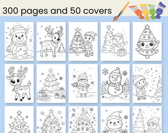 Christmas Coloring Book for Kids | 300 Festive Pages (Digital Download)