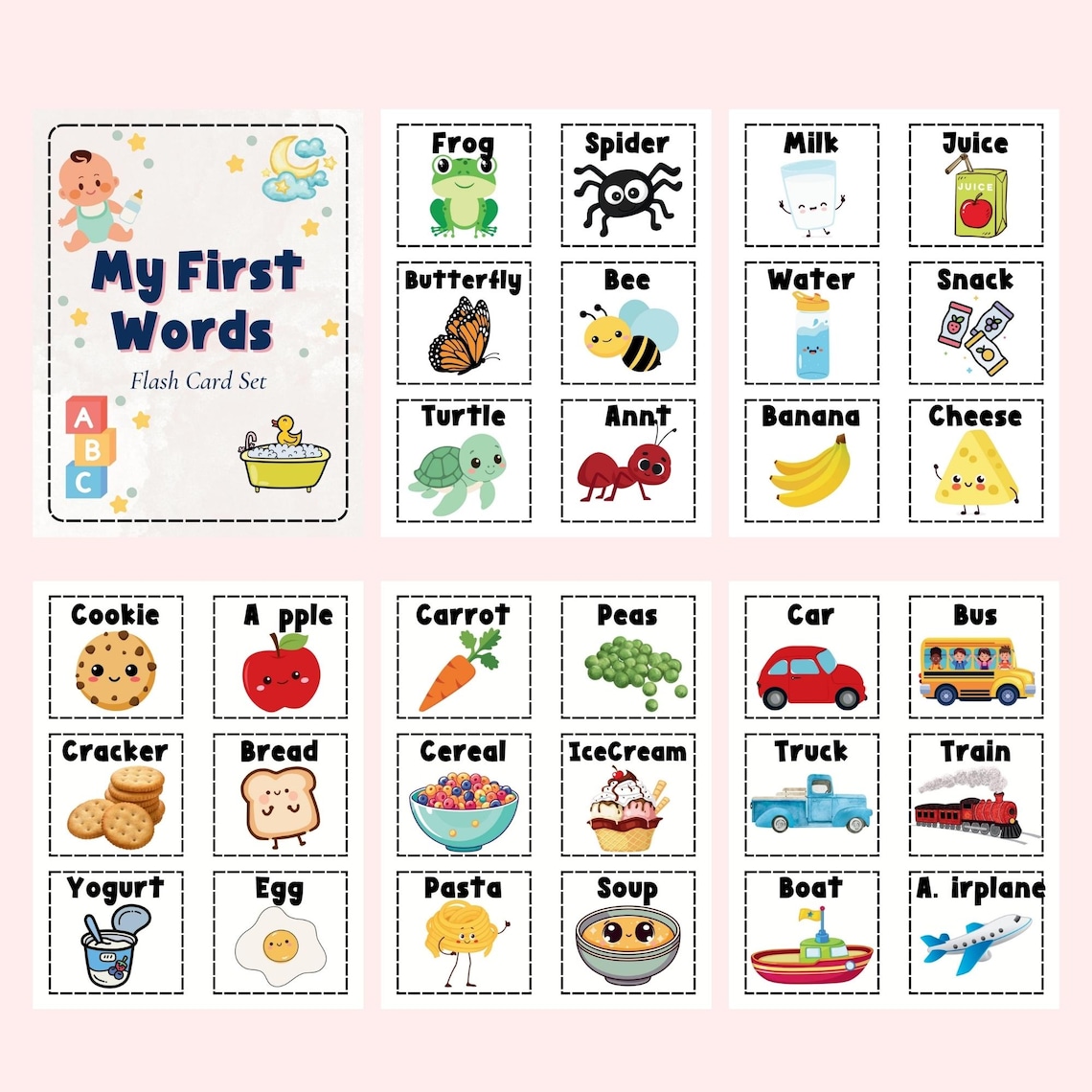First 100 Words Flashcards for Kids | Printable Learning Cards | Early ...