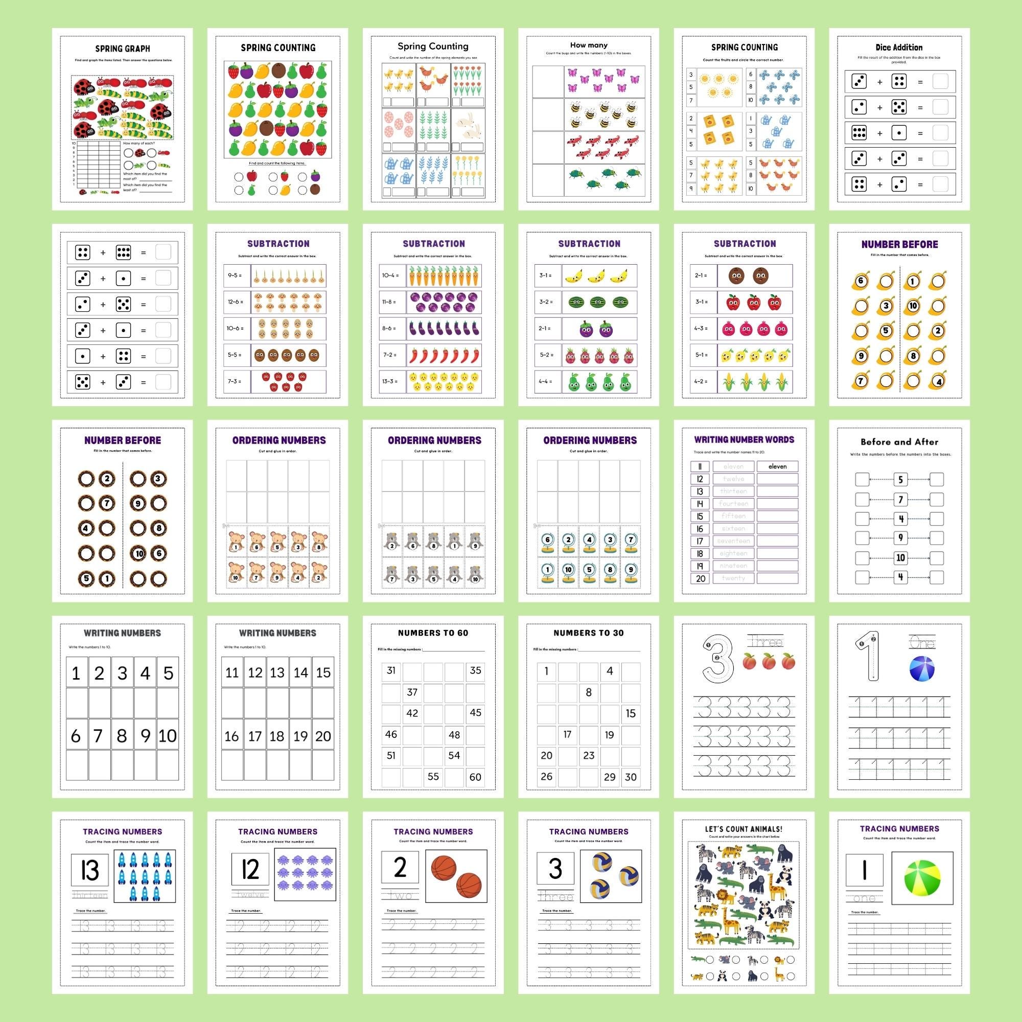 Kindergarten Numbers Activity Book | 100 Pages Preschool Math ...