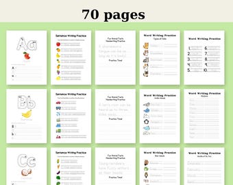 70 Pages Cursive Handwriting Workbook for Kids | Printable Writing Practice Set