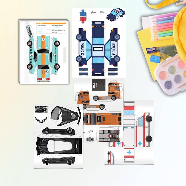 3D Paper Car Craft | Cut, Fold & Glue Activity (PDF) - Etsy Australia