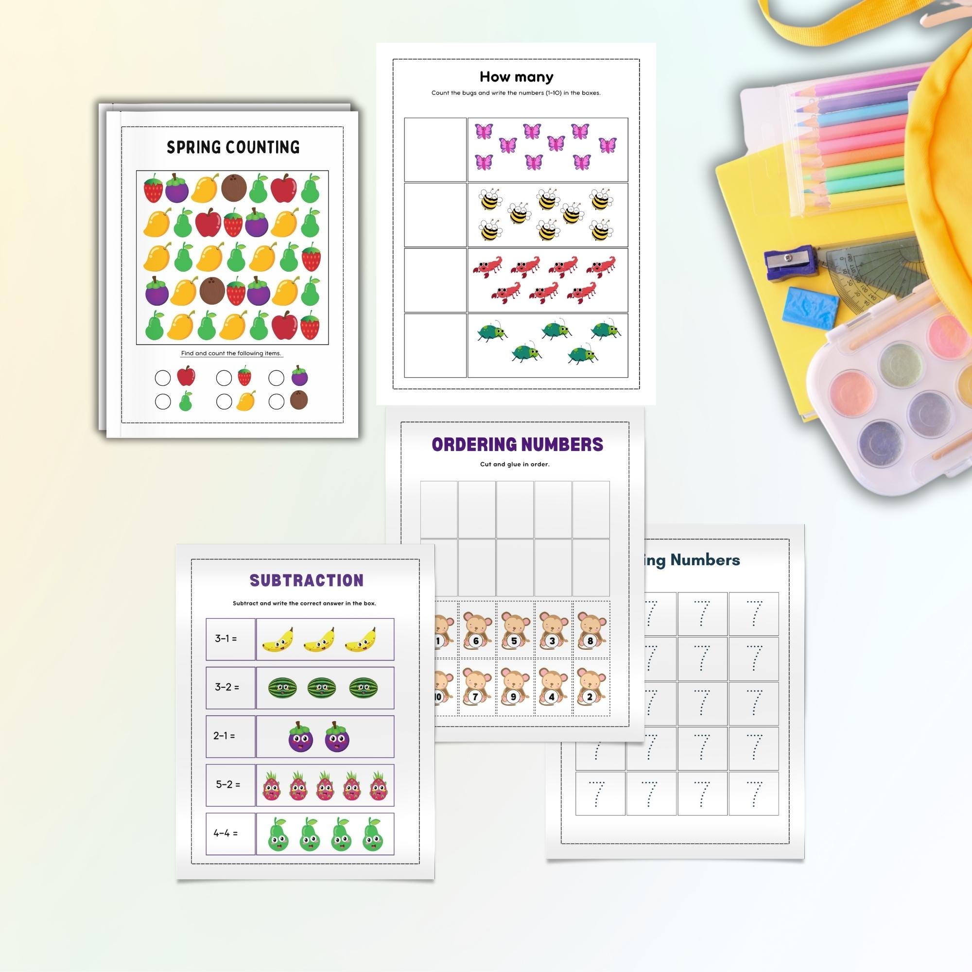 Kindergarten Numbers Activity Book | 100 Pages Preschool Math ...