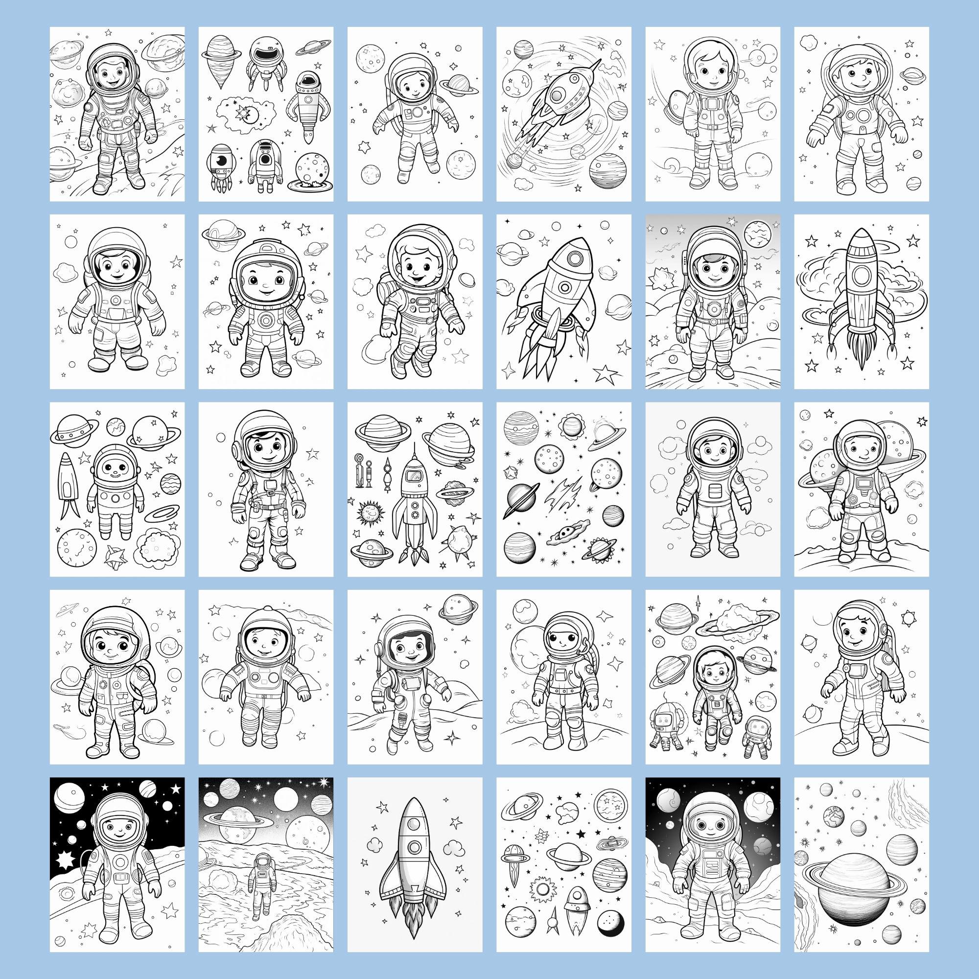 Space Coloring Book: 270 Pages of Planets, Rockets (printable PDF) - Etsy
