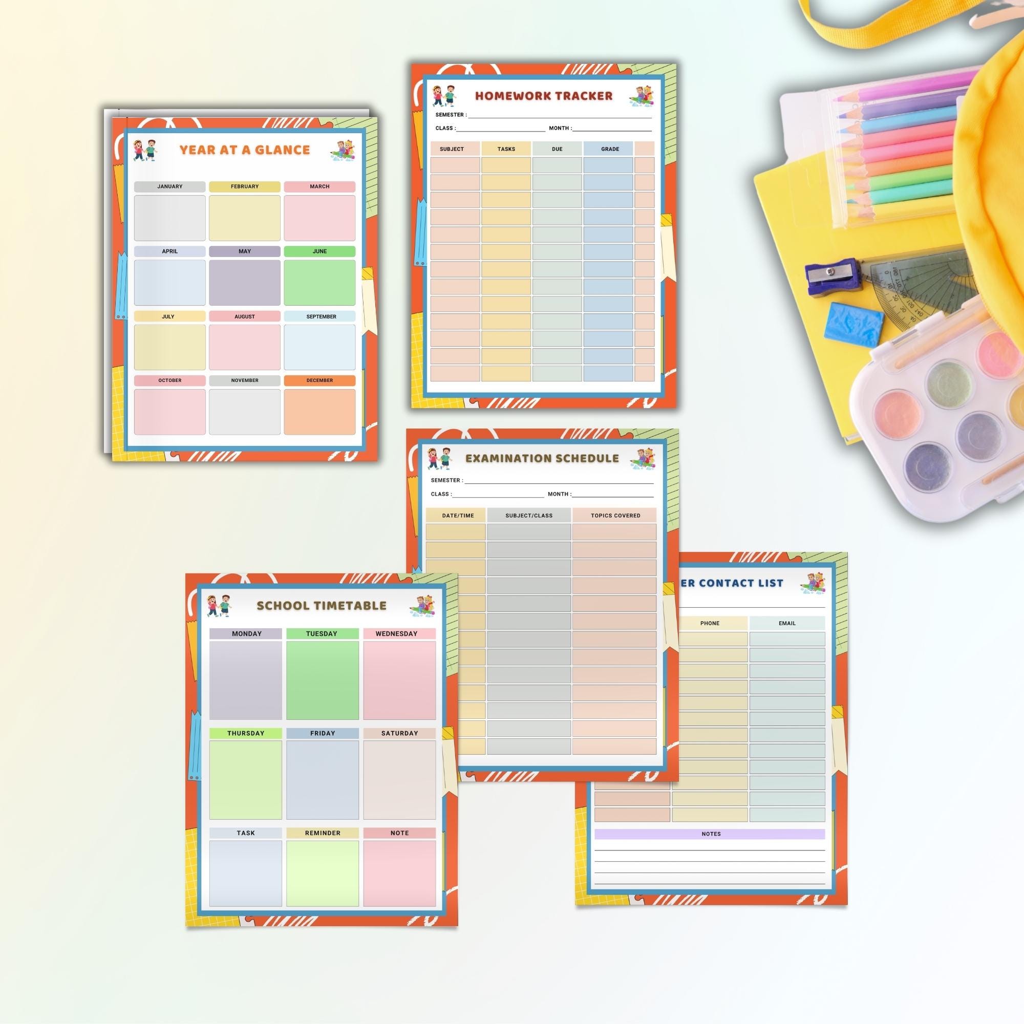 2026 School Planner for Kids: Printable Student Organizer (PDF) - Etsy