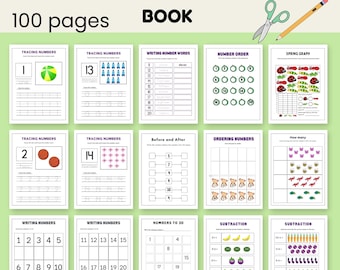 Kindergarten Numbers Activity Book | 100 Pages Preschool Math ...