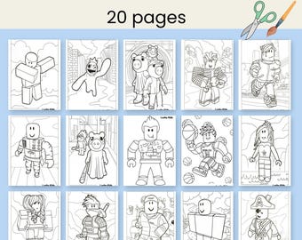 Roblox Coloring Book for Kids | 20 Pages, Cut & Wear Mask (Digital Download)