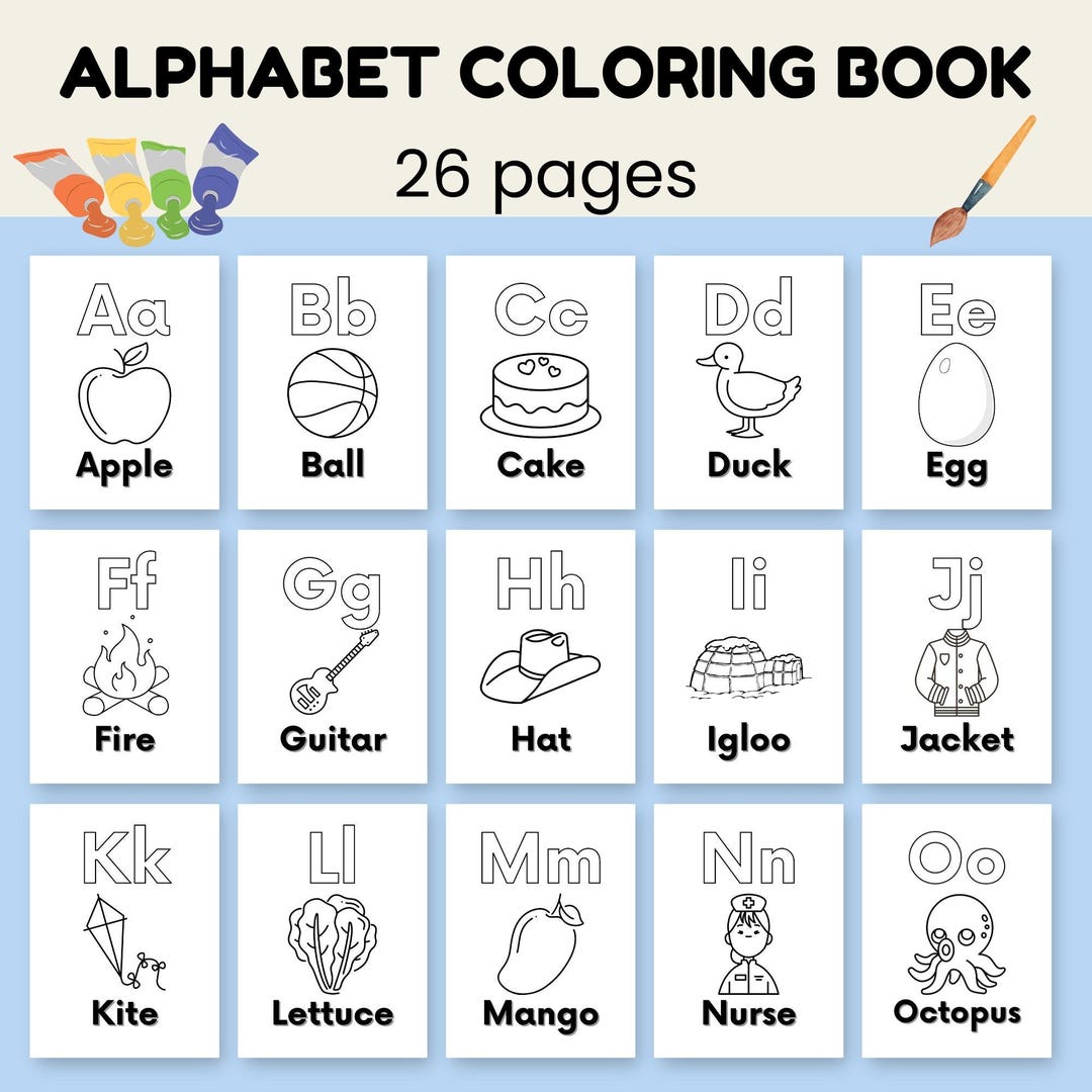 Alphabet Coloring Book for Kids | Printable ABC Coloring Pages | Fun ...