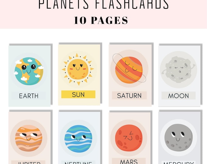 Planet Flashcards for Kids | Printable Solar System Learning Cards ...